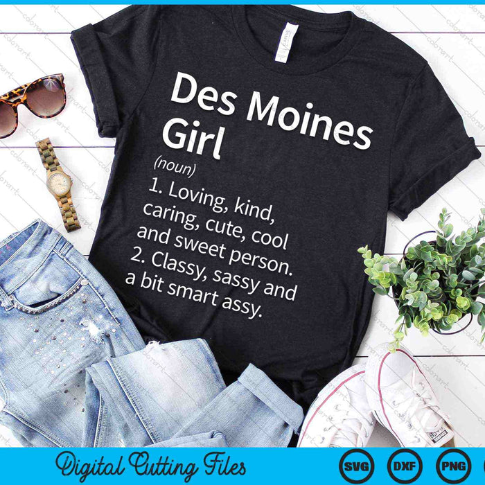 Des Moines Girl IA Iowa Home Roots SVG PNG Archivos de corte digital