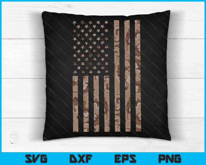 Desert Camo American Flag Military Tactical Camouflage USA SVG PNG Digital Cutting Files