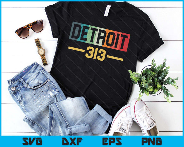 Detroit 313 Area Code Michigan SVG PNG Digital Printable Files