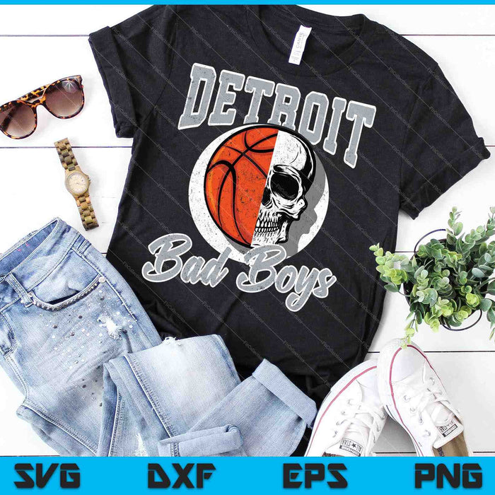 Detroit Bad Boys Basketball Skull USA SVG PNG Cortar archivos imprimibles