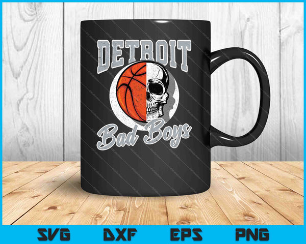 Detroit Bad Boys Basketball Skull USA SVG PNG Cortar archivos imprimibles