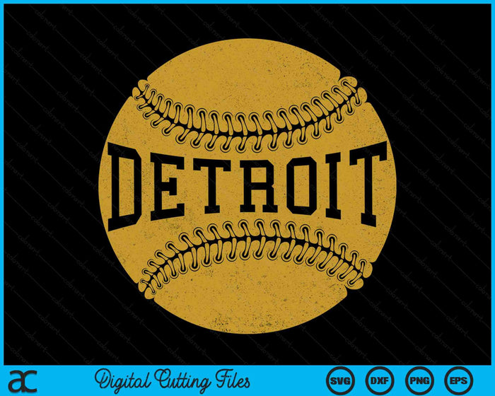 Detroit Baseball Fan SVG PNG Digital Cutting Files