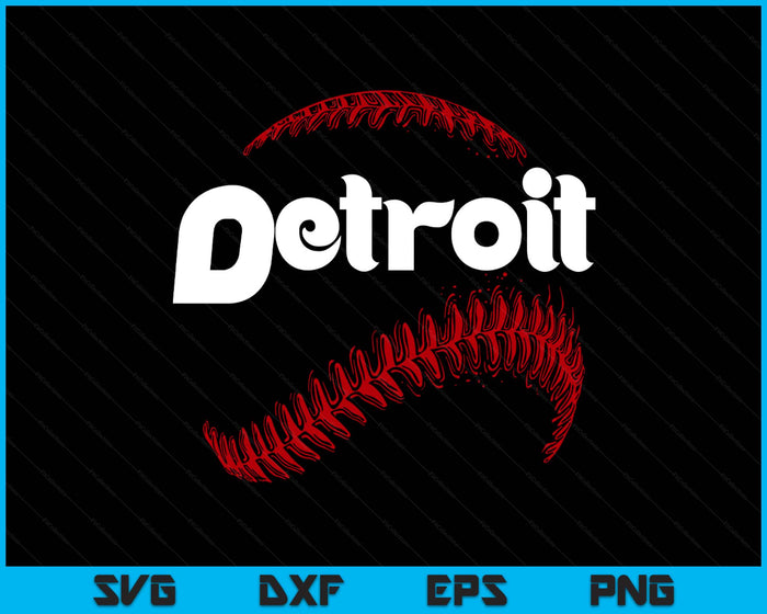 Detroit Baseball Lovers Vintage Baseball Lovers Fans SVG PNG Digital Printable Files