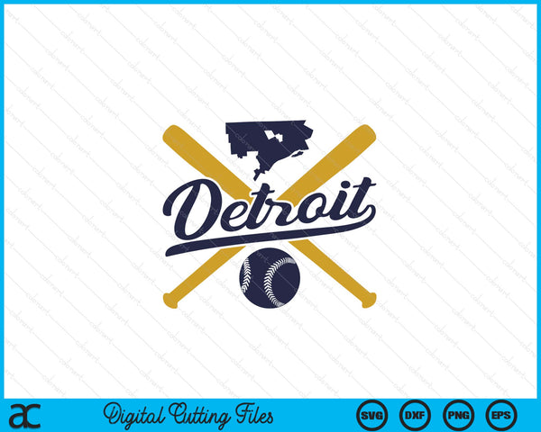 Detroit Baseball Vintage Wisconsin Pride Love City SVG PNG Digital Cutting Files