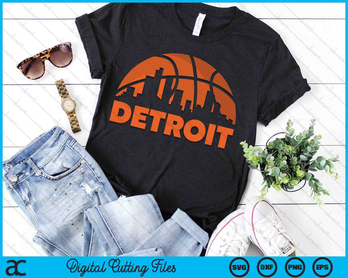 Detroit City Skyline Detroit Basketball SVG PNG Digital Cutting Files