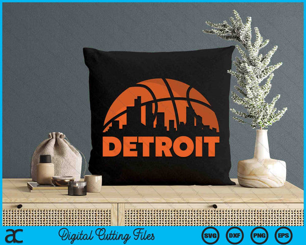 Detroit City Skyline Detroit Basketball SVG PNG Digital Cutting Files