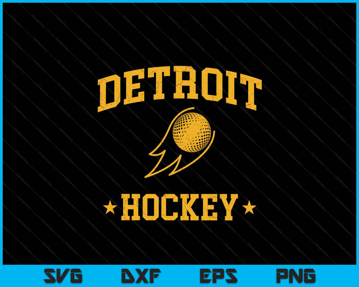 Detroit Hockey Vintage Gameday Retro Hockey Lover SVG PNG Digital Printable Files