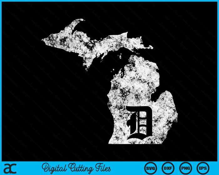 Detroit Michigan Motor City Midwest D Mitten SVG PNG Digital Cutting Files