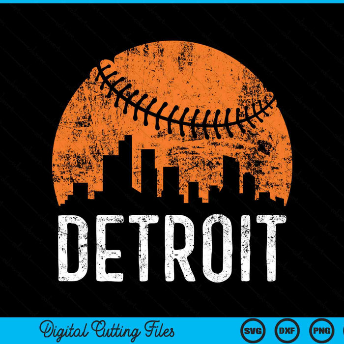 Detroit Skyline Detroit Baseball SVG PNG Digital Cutting Files