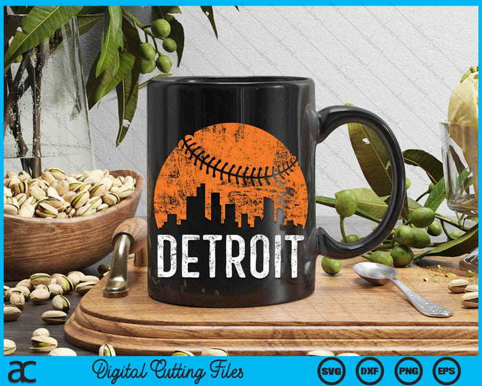 Detroit Skyline Detroit Baseball SVG PNG Digital Cutting Files