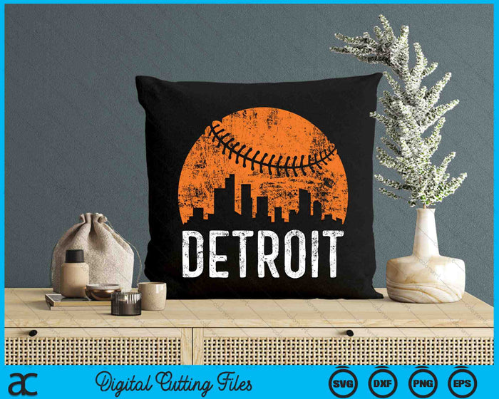 Detroit Skyline Detroit Baseball SVG PNG Digital Cutting Files