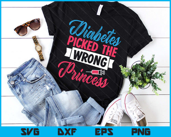 Diabetes Picked The Wrong Princess, Insulin Type 1 Diabetes SVG PNG Digital Printable Files