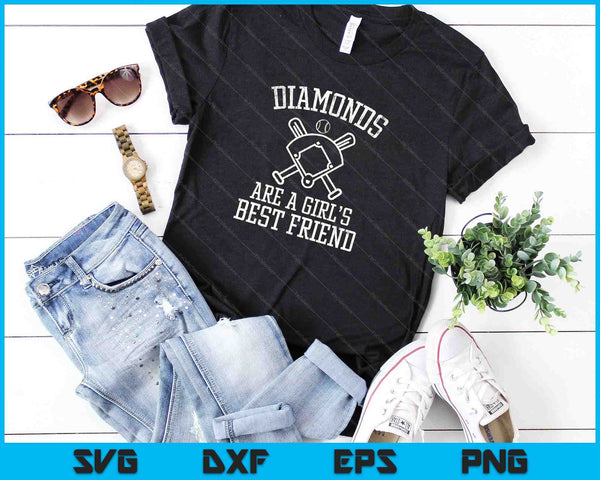 Diamonds are A Girls Best Friend Baseball SVG PNG Digital Cutting Files - on a t-shirt