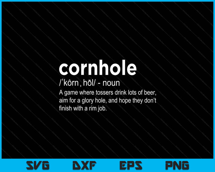 Dictionary Definition Cornhole For Cornhole Player SVG PNG Digital Printable Files