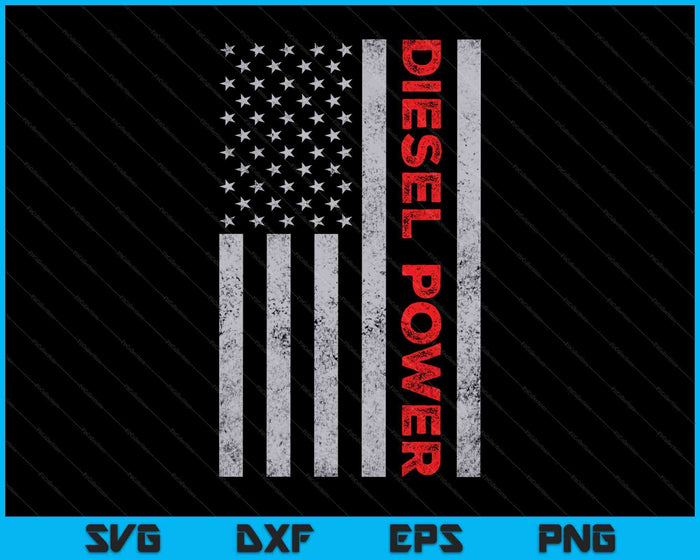Diesel Power USA vlag vrachtwagen Turbo Brothers monteur SVG PNG snijden afdrukbare bestanden