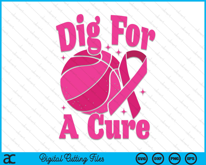 Dig For A Cure Basketball Breast Cancer Awareness SVG PNG Digital Cutting Files