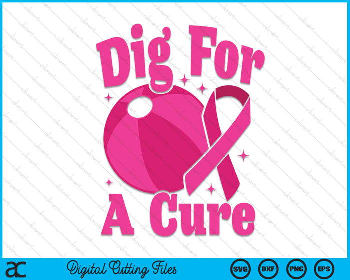 Dig For A Cure Beach Ball Breast Cancer Awareness SVG PNG Digital Cutting Files