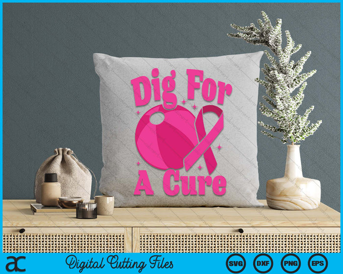 Dig For A Cure Beach Ball Breast Cancer Awareness SVG PNG Digital Cutting Files