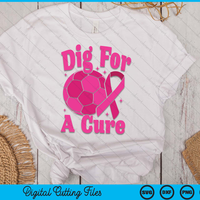 Dig For A Cure Handball Breast Cancer Awareness SVG PNG Digital Cutting Files
