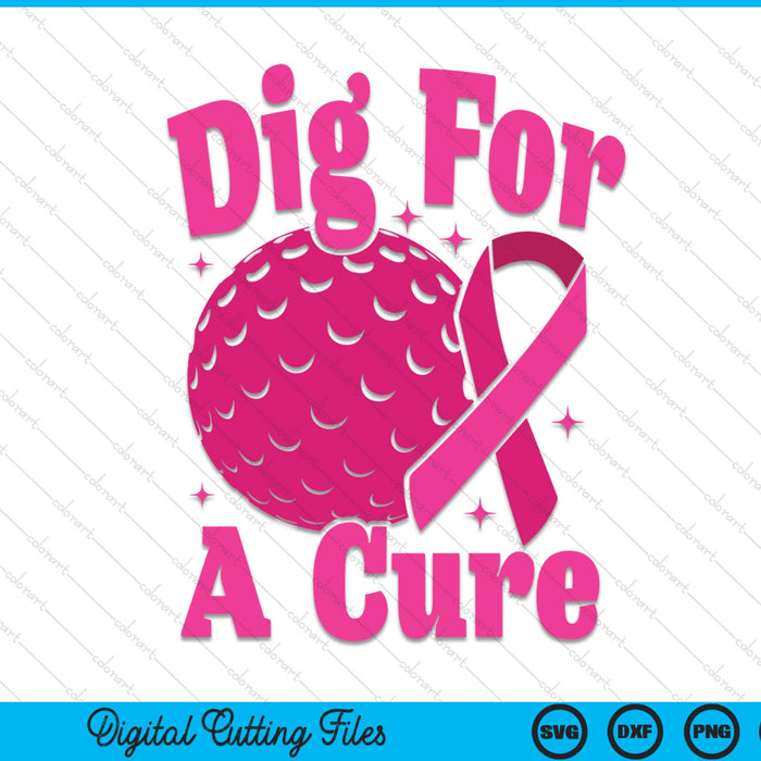 Dig for a cure hockey breast cancer awareness SVG cut file