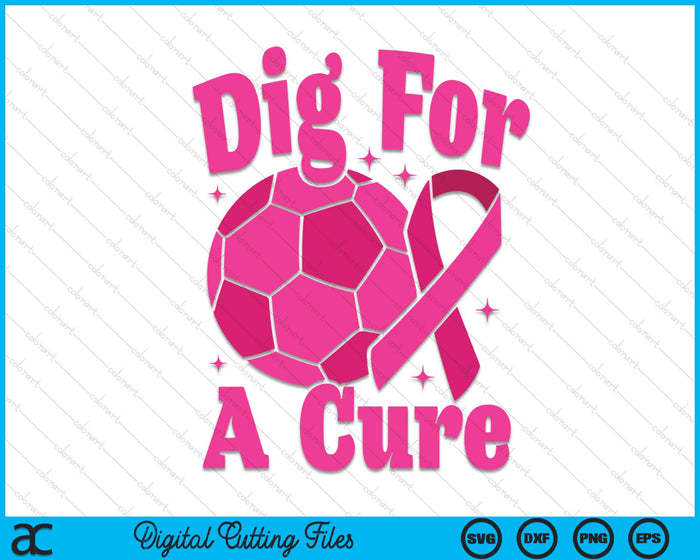 Dig For A Cure Soccer Breast Cancer Awareness SVG PNG Digital Cutting Files