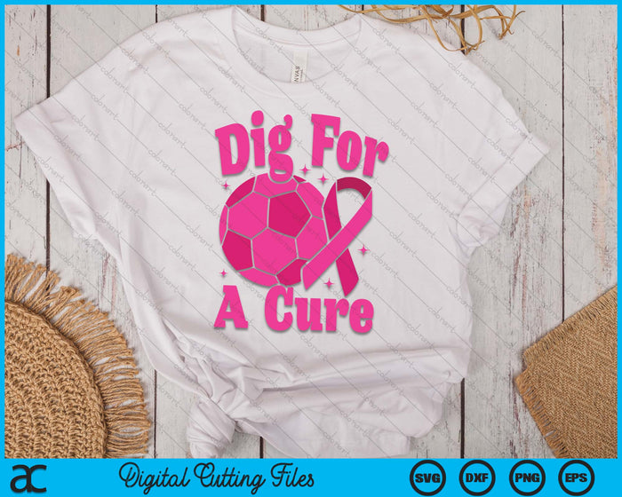 Dig For A Cure Soccer Breast Cancer Awareness SVG PNG Digital Cutting Files