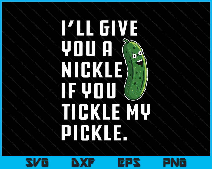 Dill With It Funny Pickle Lover Cartoon With A Quirky Saying SVG PNG Digital Printable Files