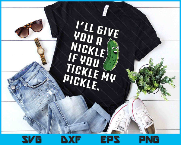 Dill With It Funny Pickle Lover Cartoon With A Quirky Saying SVG PNG Digital Printable Files