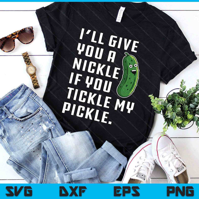 Dill With It Funny Pickle Lover Cartoon With A Quirky Saying SVG PNG Digital Printable Files