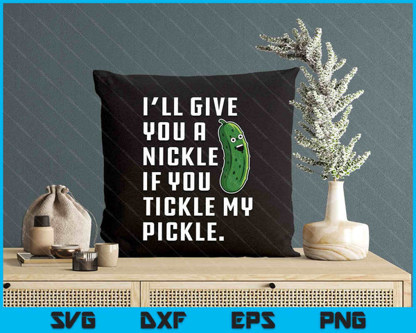 Dill With It Funny Pickle Lover Cartoon With A Quirky Saying SVG PNG Digital Printable Files