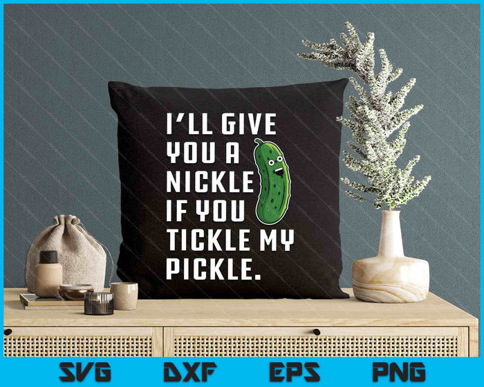 Dill With It Funny Pickle Lover Cartoon With A Quirky Saying SVG PNG Digital Printable Files