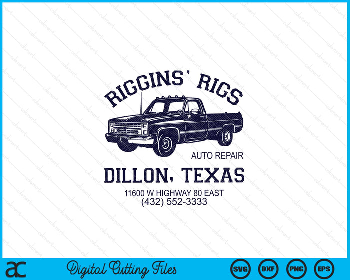 Dillon Texas Friday Night Football Player Fan Riggins Rigs SVG PNG Digital Cutting Files