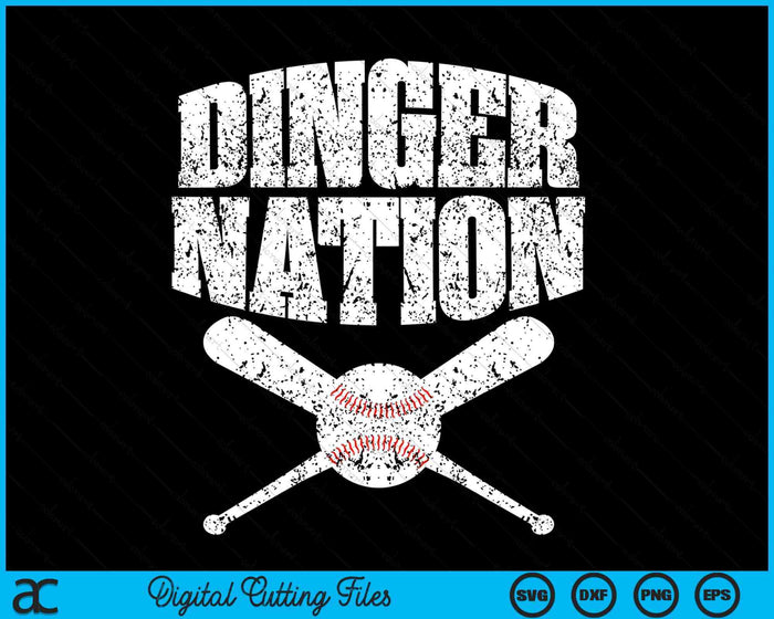 Dinger Nation Funny Baseball SVG PNG Digital Printable Files