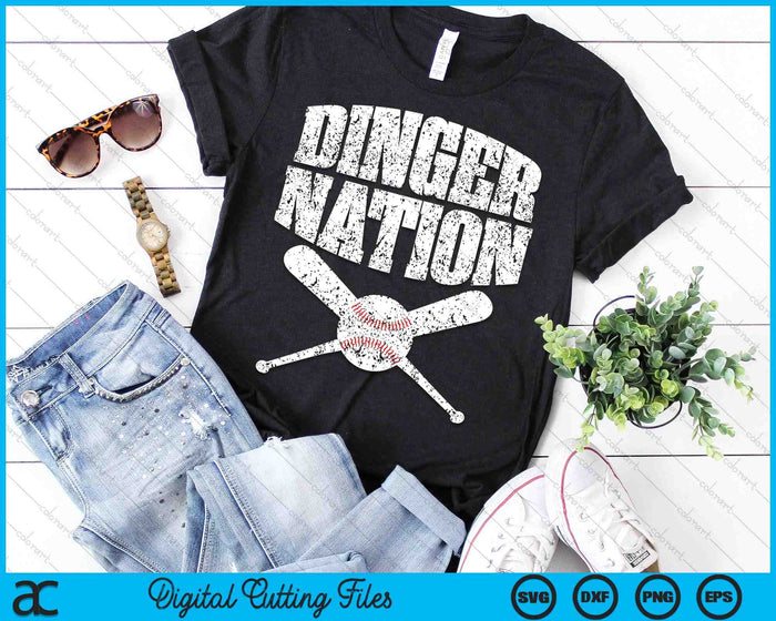 Dinger Nation Funny Baseball SVG PNG Digital Printable Files