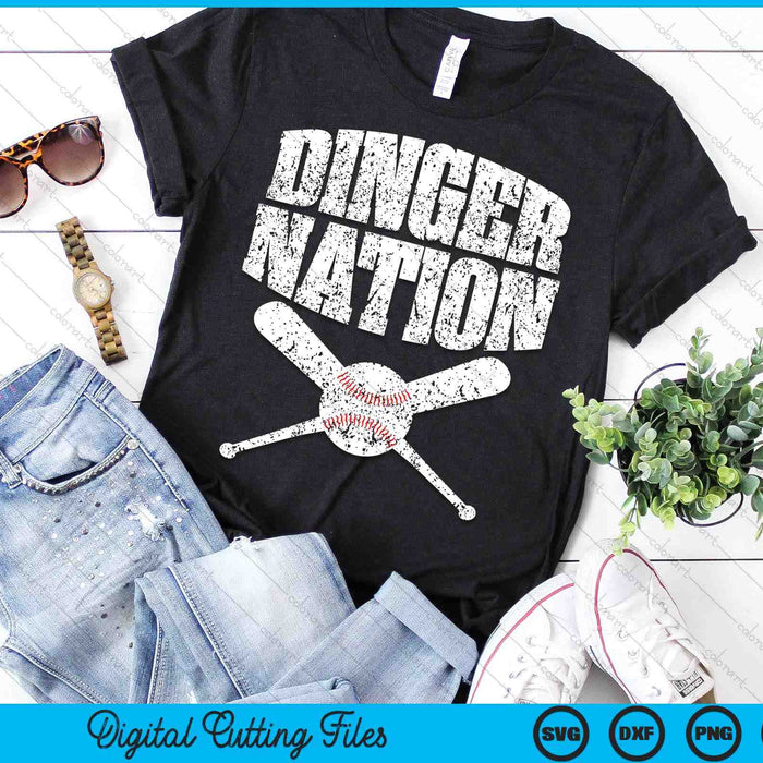 Dinger Nation Funny Baseball SVG PNG Digital Printable Files