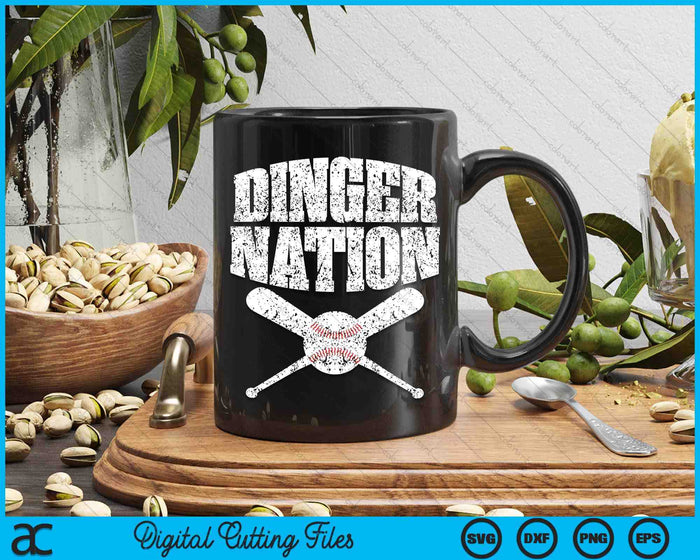 Dinger Nation Funny Baseball SVG PNG Digital Printable Files