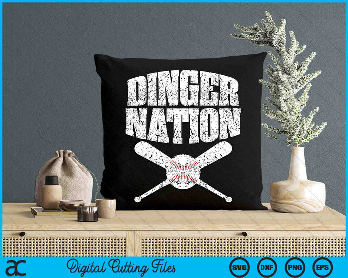 Dinger Nation Funny Baseball SVG PNG Digital Printable Files