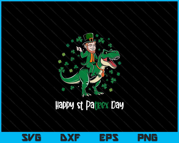 Dino St Patricks Day Kids Toddler Boys Leprechaun SVG PNG Digital Printable Files