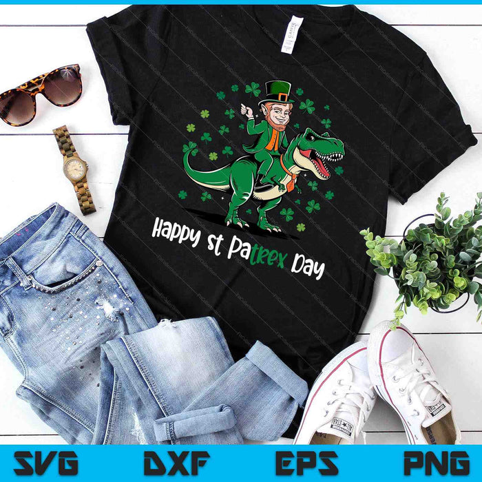 Dino St Patricks Day Kids Toddler Boys Leprechaun SVG PNG Digital Printable Files