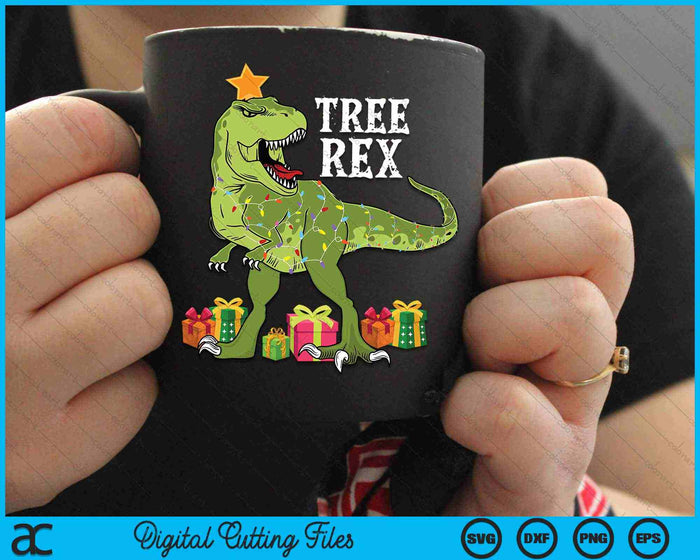 Dinosaur Christmas Tree Rex SVG PNG Digital Cutting Files