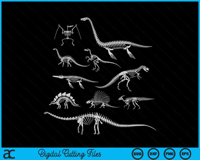 Dinosaur Skeleton And Dino Bones SVG PNG Digital Cutting Files