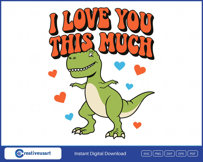 Dinosaur Valentine tiny arms SVG design
