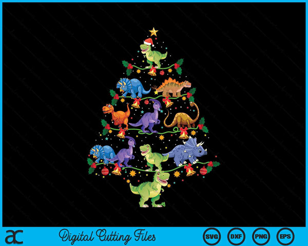 Dinosaurs Lover Xmas Gift Dinosaur Christmas Tree SVG PNG Digital Printable Files