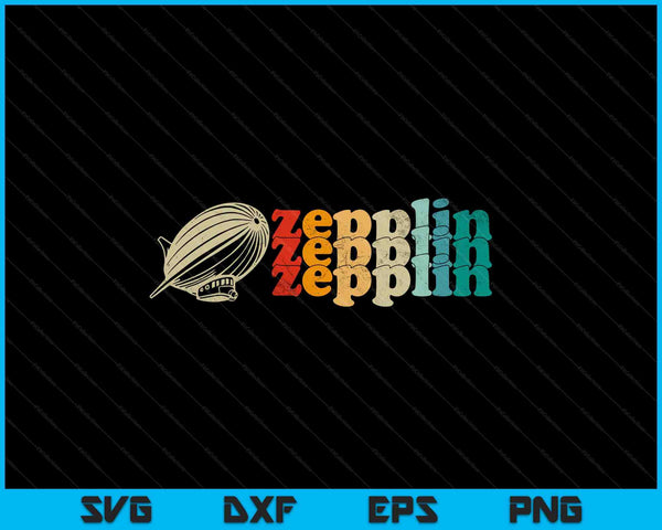 Dirigible airship retro zeppelin 70s 80s zepelin zepplin SVG cut file