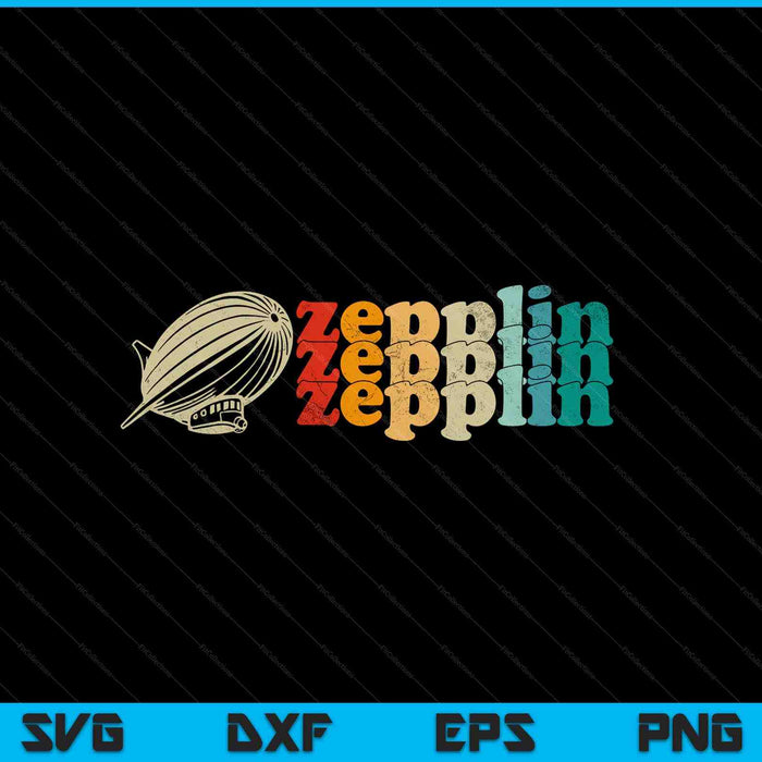 Dirigible airship retro zeppelin 70s 80s zepelin zepplin SVG cut file