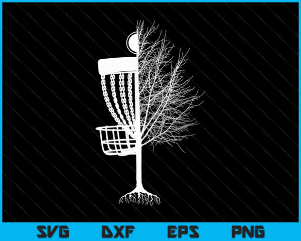 Disc Golf Basket Tree Frisbee SVG PNG Cutting Printable Files