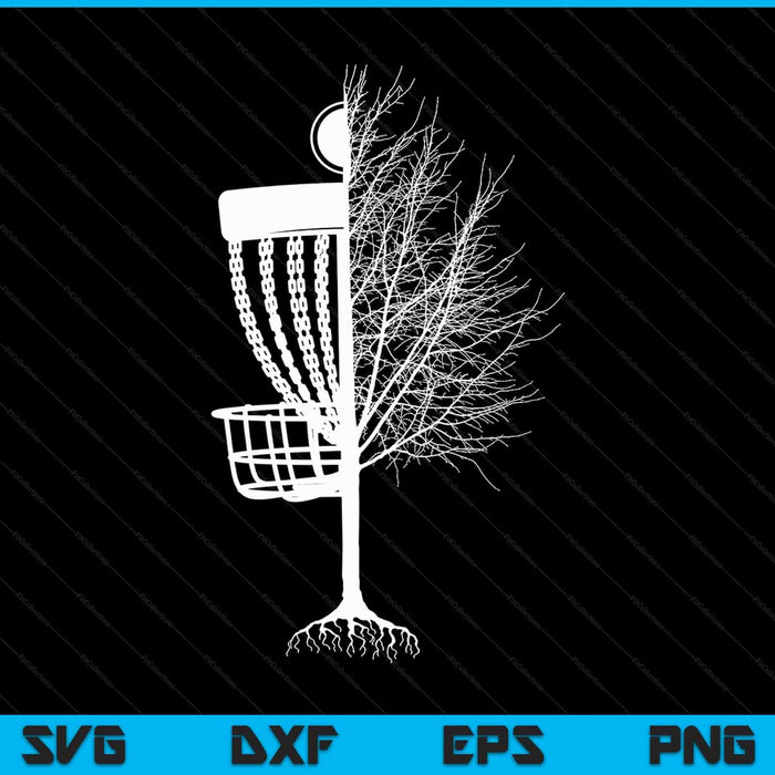 Disc Golf Basket Tree Frisbee SVG PNG Cutting Printable Files