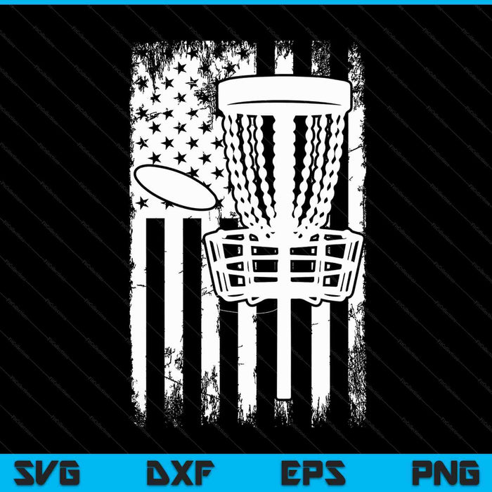 Disc golf USA flag SVG cut file