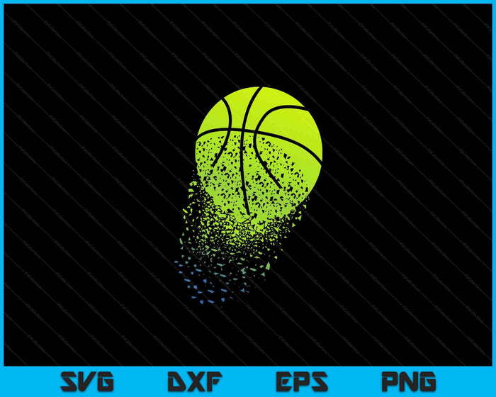 Disintegrating Neon Green Basketball Urban Graphic SVG PNG Digital Cutting Files