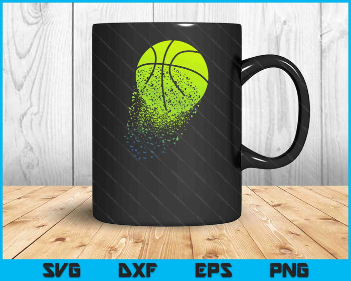 Disintegrating Neon Green Basketball Urban Graphic SVG PNG Digital Cutting Files